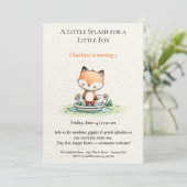 Little Fox Poolparty Verjaardagsuitnodiging Kaart (Staand voorkant)