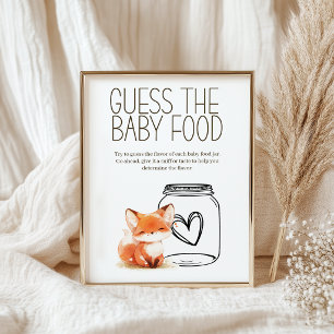Little Fox Raad Babyvoedsel Baby Shower Spel Poster
