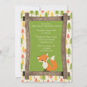 Little Fox Rustic Birthday Party Celebration Kaart (Achterkant)