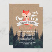 Little Fox Rustic Forest verjaardagsfeestje Kaart (Voorkant / Achterkant)