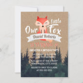 Little Fox Rustic Forest verjaardagsfeestje Kaart (Voorkant)