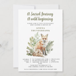 Little Fox Spirit Blessingway Baby shower Kaart