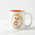 Little Fox Tweekleurige Koffiemok<br><div class="desc">Schattige vectorillustratie van een vos.</div>