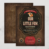 Little Fox Verjaardagsfeest Rustiek Krijtbord & Ho Kaart (Voorkant / Achterkant)