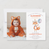 Little Fox verjaardagsfeestje Kaart (Voorkant)