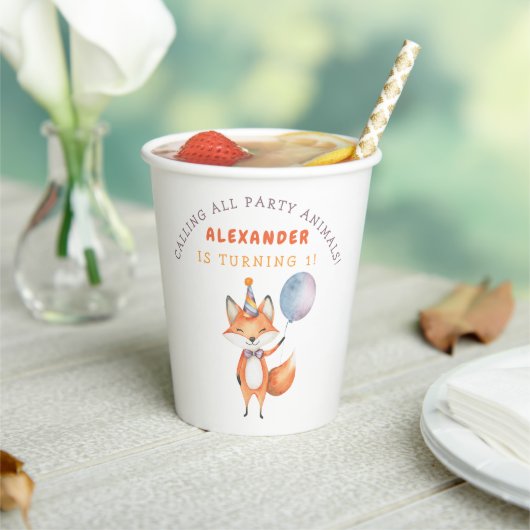 Little Fox verjaardagsfeestje Papieren Bekers (Insitu)