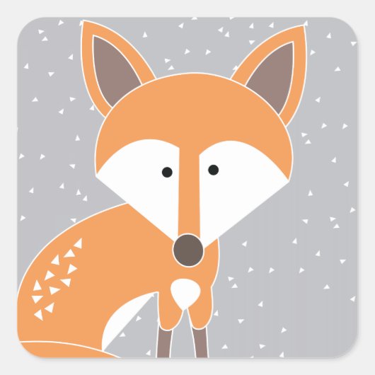Little Fox Vierkante Sticker (Voorkant)