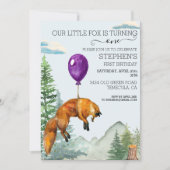 Little Fox Waterverf Woodland Forest Birthday Kaart (Voorkant)