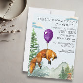 Little Fox Waterverf Woodland Forest Birthday Kaart