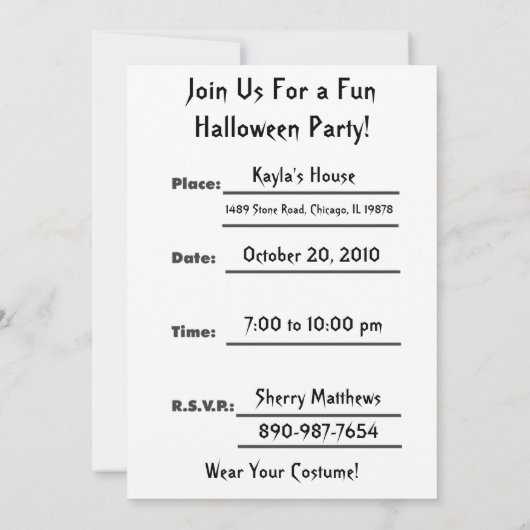 Little Frankenstein Custom Halloween Uitnodiging (Achterkant)