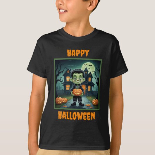 Little Frankenstein Halloween T-shirt (Voorkant)