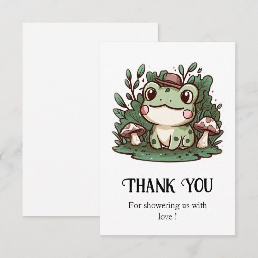  Little Frog Baby shower Bedankkaart (Voorkant / Achterkant)