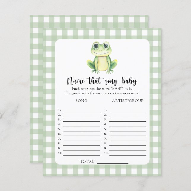 Little Frog baby shower - Noem dat Baby-nummer (Voorkant / Achterkant)