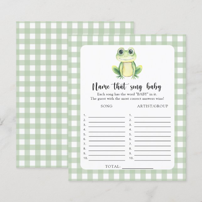 Little Frog baby shower - Raad die Babyzang (Voorkant / Achterkant)