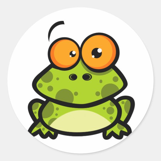 Little Frog Cartoon Karakter Ronde Sticker (Voorkant)