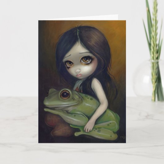 "Little Frog Girl" Wenskaart Kaart (Voorkant)