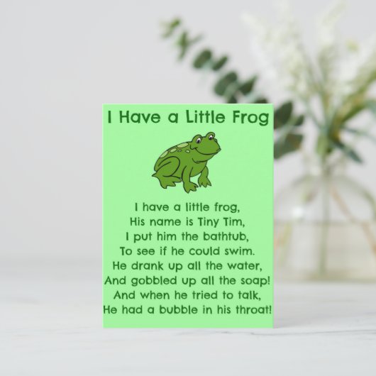 Little Frog Poem Briefkaart (Staand voorkant)