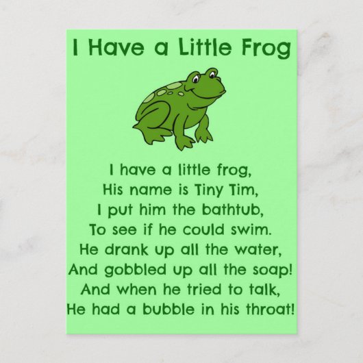 Little Frog Poem Briefkaart (Voorkant)