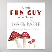 Little Fun Guy Mushroom Baby shower Luier Raffle Poster (Voorkant)