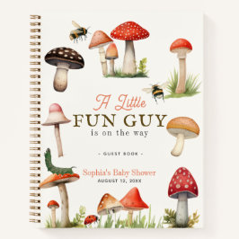 Little Fun Guy Mushroom Bee Baby shower gastenboek Notitieboek