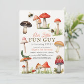 Little Fun Guy Mushroom Bee Boy Verjaardag Kaart (Staand voorkant)