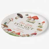 Little Fun Guy Mushroom Bee Boy Verjaardag Papieren Bordje (Gekanteld)