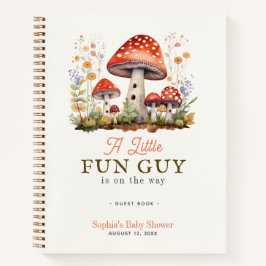 Little Fun Guy Mushroom Boy Baby shower gastenboek Notitieboek