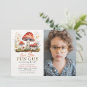 Little Fun Guy Mushroom Boy Foto Verjaardag Kaart (Staand voorkant)