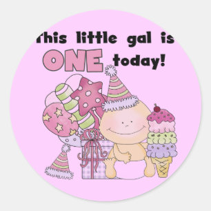 Little Gal is een Tshirts en geschenken Ronde Sticker