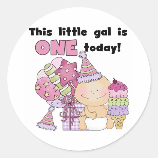 Little Gal is een Tshirts en geschenken Ronde Sticker (Voorkant)