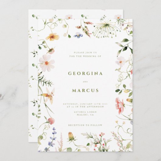 Little Garden bruiloft uitnodiging (Voorkant / Achterkant)