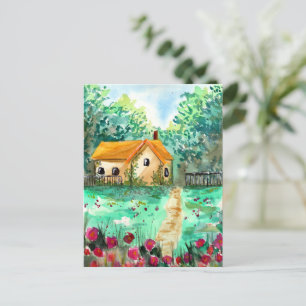 Little Garden House Waterverf Briefkaart