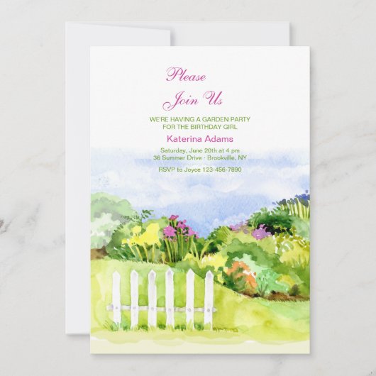 Little Garden Invitation Kaart (Voorkant)