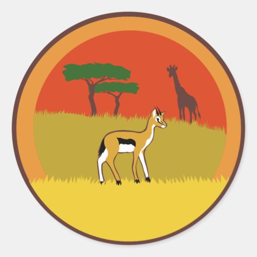 Little Gazelle Ronde Sticker (Voorkant)