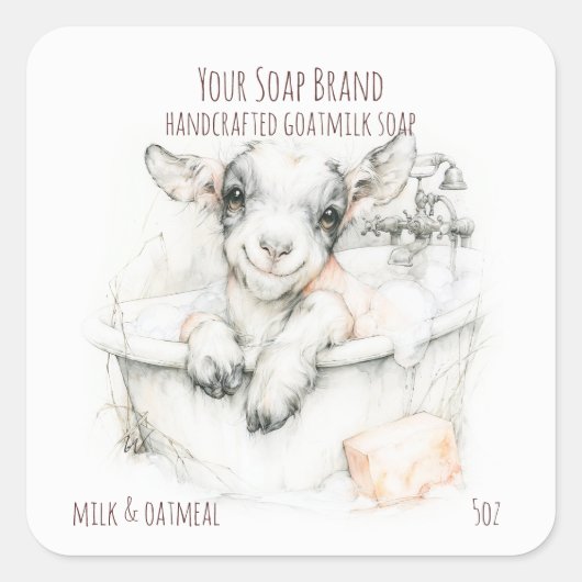 Little Geit Handgemaakte Geitenmelk Zeep Label (Voorkant)