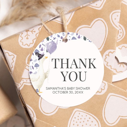 Little Gekke Goose Baby shower Round Bedankjes Labels