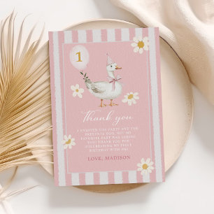 Little Gekke Goose Daisy Girl 1st Birthday Bedankkaart
