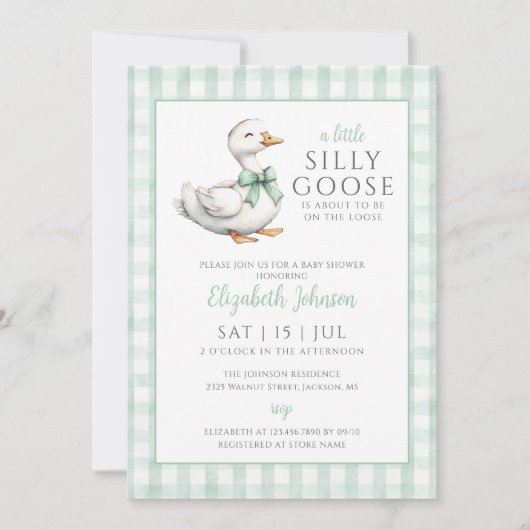 Little Gekke Goose Geslachtsneutraal Baby shower Kaart (Voorkant)