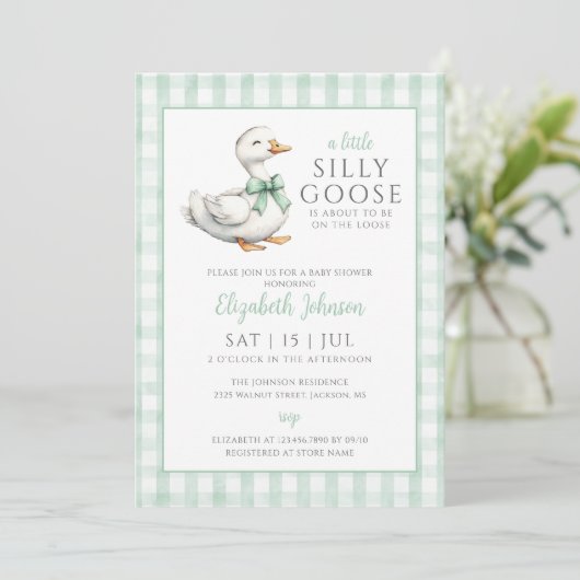 Little Gekke Goose Geslachtsneutraal Baby shower Kaart (Staand voorkant)