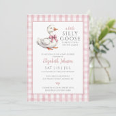 Little Gekke Goose Pink Girl Baby shower Kaart (Staand voorkant)