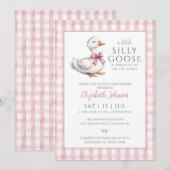 Little Gekke Goose Pink Girl Baby shower Kaart (Voorkant / Achterkant)