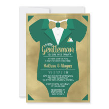 Little Gentleman Baby shower Invitation Tuxedo in