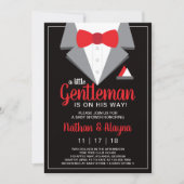 Little Gentleman Baby shower Invitation, Tuxedo Kaart (Voorkant)