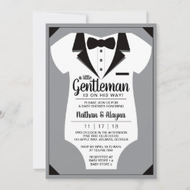 Little Gentleman Baby shower Invitation, Tuxedo Kaart