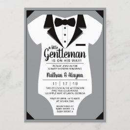 Little Gentleman Baby shower Invitation, Tuxedo Kaart