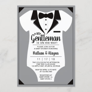 Little Gentleman Baby shower Invitation Tuxedo Kaart