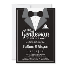 Little Gentleman Baby shower Invitation, Tuxedo