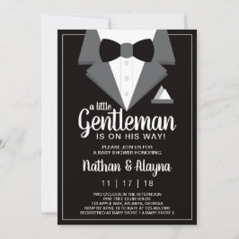 Little Gentleman Baby shower Invitation, Tuxedo Kaart