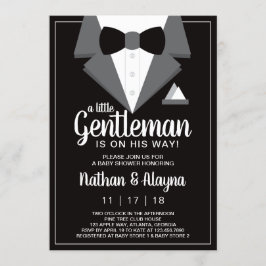 Little Gentleman Baby shower Invitation, Tuxedo Kaart