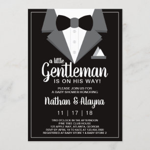 Little Gentleman Baby shower Invitation Tuxedo Kaart